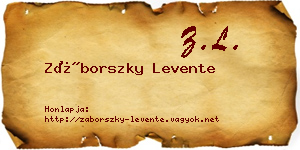 Záborszky Levente névjegykártya