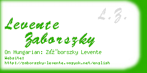 levente zaborszky business card